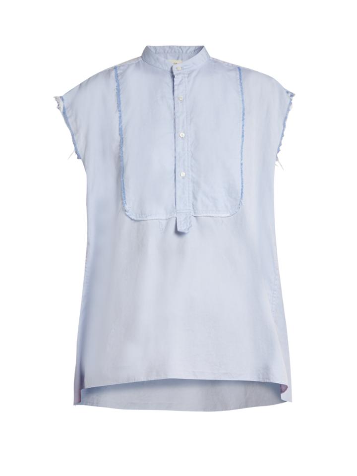 Nili Lotan Elise Frayed Edge Cotton Shirt