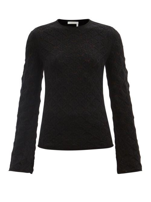 Chlo - Shell-stitched Cashmere Sweater - Womens - Black