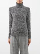 Another Tomorrow - Roll-neck Marled Cashmere-blend Sweater - Womens - White