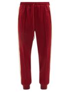 Gucci - Logo-print Cotton-jersey Track Pants - Mens - Burgundy Multi