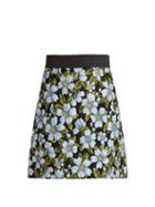 Matchesfashion.com Dolce & Gabbana - Floral Jacquard A Line Skirt - Womens - Blue Multi
