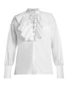 Matchesfashion.com Etro - Anet Fluted Bib Cotton Blouse - Womens - White