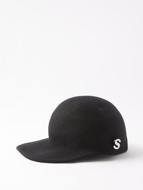 Sacai - Metal-logo Wool Cap - Mens - Black