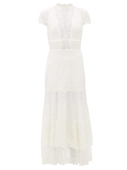 Matchesfashion.com Jonathan Simkhai - Multimedia Mermaid-hem Lace Dress - Womens - White
