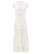 Matchesfashion.com Jonathan Simkhai - Multimedia Mermaid-hem Lace Dress - Womens - White