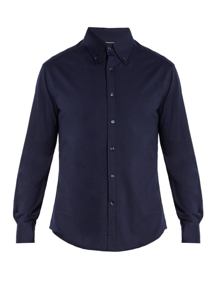 Brunello Cucinelli Slim-fit Brushed-cotton Shirt
