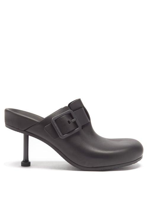 Balenciaga - Mallorca 80 Leather Mules - Womens - Black