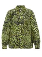 Matchesfashion.com Ganni - Tiger Print Denim Jacket - Womens - Green