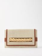 Serena Uziyel - Thory Jute And Raffia Envelope Clutch - Womens - Beige