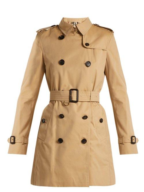 Matchesfashion.com Burberry - Kensington Cotton Gabardine Trench Coat - Womens - Tan
