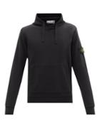 Stone Island - Logo-patch Cotton-fleece Hooded Sweatshirt - Mens - Black
