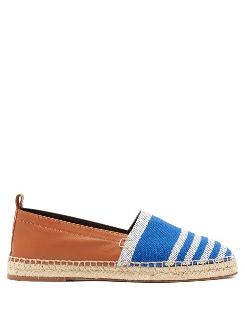 Matchesfashion.com Loewe - Canvas And Leather Espadrilles - Mens - Blue Multi