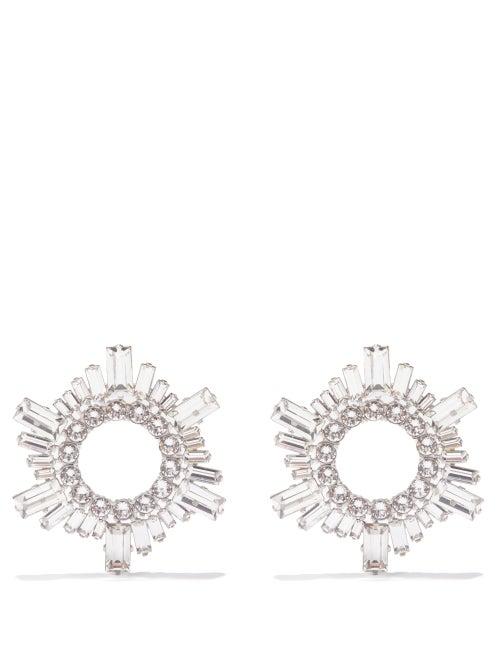 Amina Muaddi - Begum Mini Crystal-embellished Earrings - Womens - Crystal
