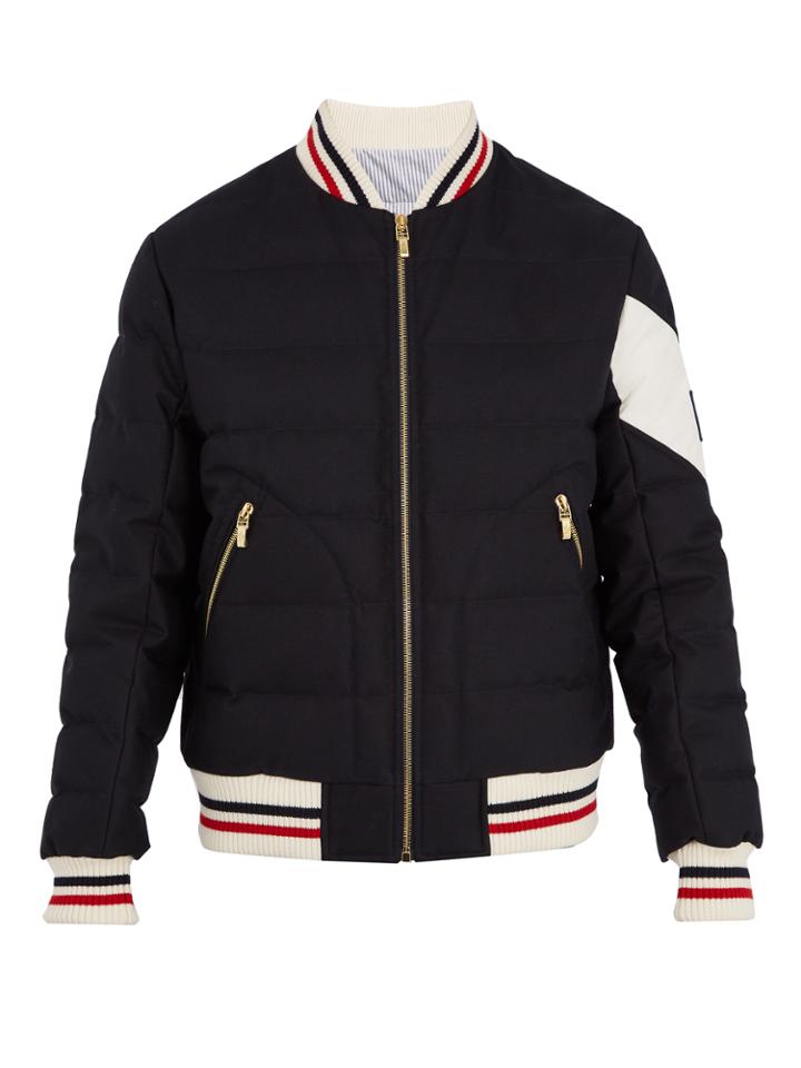Moncler Gamme Bleu Contrast-panel Quilted Down Bomber Jacket