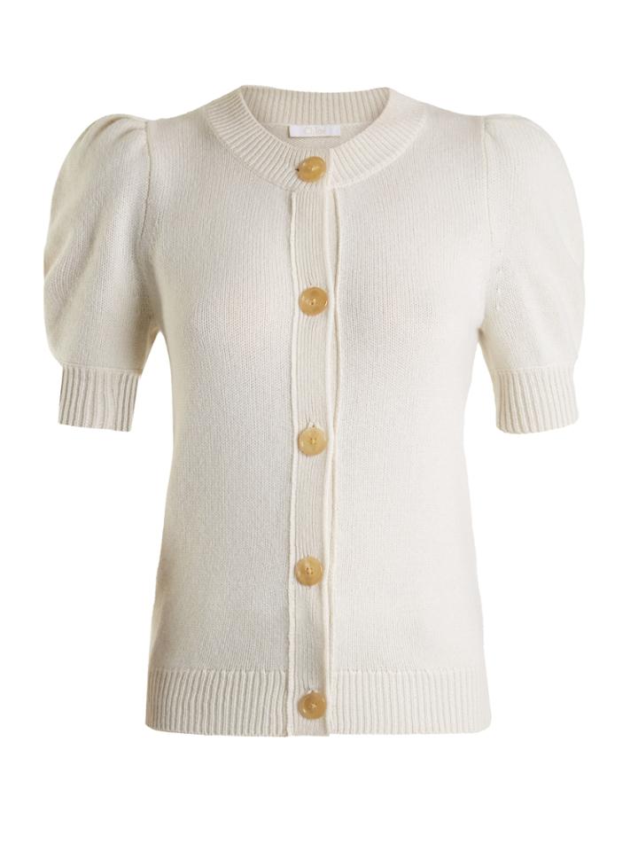 Chloé Iconic Puff-sleeved Cashmere Cardigan