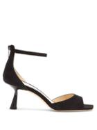Matchesfashion.com Jimmy Choo - Reon 65 Spool-heel Suede Sandals - Womens - Black