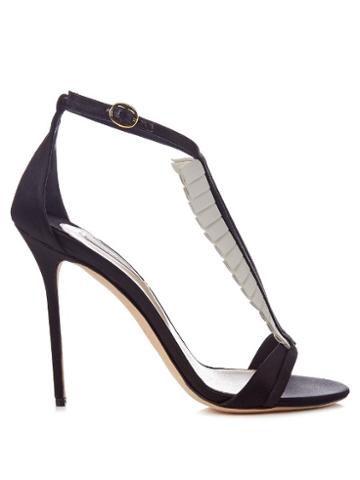 Olgana Paris La Sensuelle Leather And Satin Sandals