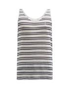 Matchesfashion.com Saint Laurent - Ysl-embroidered Striped Linen-jersey Tank Top - Mens - Blue Stripe