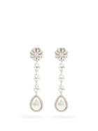 Matchesfashion.com Alessandra Rich - Crystal & Faux-pearl Drop Clip Earrings - Womens - Crystal