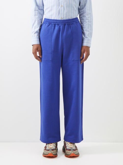 Gucci - Floral-embroidered Cotton-jersey Track Pants - Mens - Purple