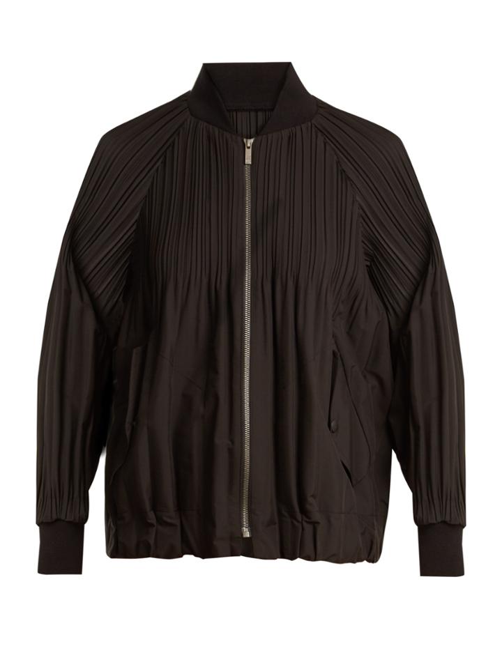 Pleats Please Issey Miyake Jaunty Pleated Bomber Jacket
