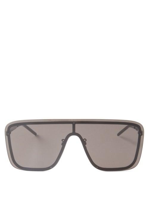 Saint Laurent - Rimless Metal Sunglasses - Womens - Black
