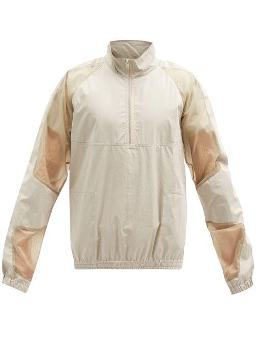 Matchesfashion.com Arnar Mar Jonsson - Quarter-zip Panelled Cotton-blend Track Top - Mens - Beige
