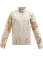 Matchesfashion.com Arnar Mar Jonsson - Quarter-zip Panelled Cotton-blend Track Top - Mens - Beige