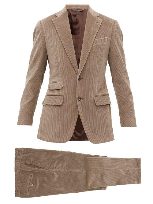Matchesfashion.com Thom Sweeney - Single Breasted Corduroy Suit - Mens - Grey
