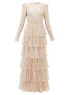 Matchesfashion.com The Vampire's Wife - The Early Metallic-lace Dress - Womens - Silver