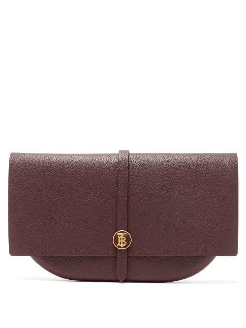 Matchesfashion.com Burberry - Tb-monogram Leather Clutch - Womens - Tan