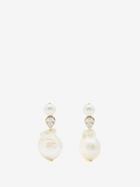 Completedworks - Crystal And Pearl 14kt Gold-vermeil Drop Earrings - Womens - Pearl