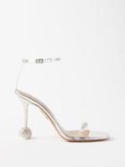 Aquazzura - Secrets 95 Crystal-embellished Sandals - Womens - Silver