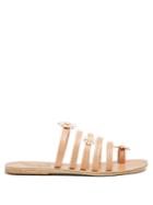 Ancient Greek Sandals Victoria Daisy-embellished Leather Sandals