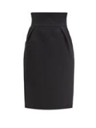 Matchesfashion.com Alexandre Vauthier - High-rise Wool-crepe Pencil Skirt - Womens - Black