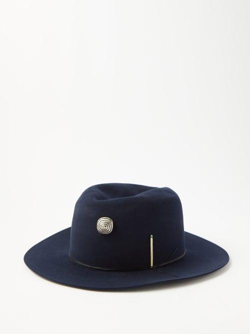 Nick Fouquet - Zen + Alchemy Beaded Felt Fedora Hat - Mens - Blue