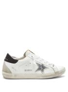 Matchesfashion.com Golden Goose - Superstar Glitter-panelled Leather Trainers - Womens - White Black
