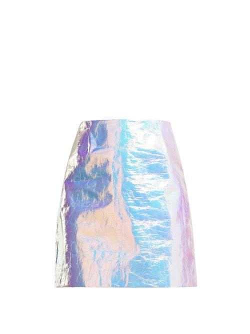 Matchesfashion.com Sies Marjan - Desiree Iridescent Cotton Mini Skirt - Womens - Metallic
