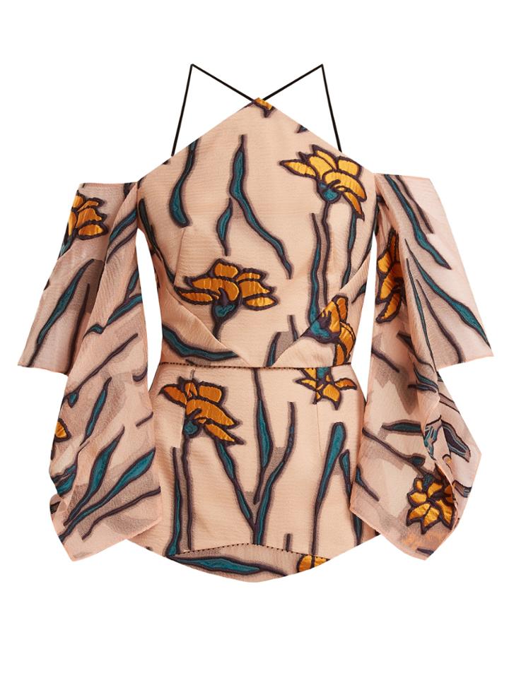 Roland Mouret Kidwick Iris Fil Coup Halterneck Top