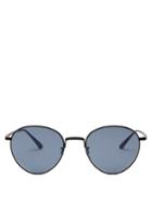 Matchesfashion.com The Row - X Oliver Peoples Brownstone Round Metal Sunglasses - Womens - Dark Blue