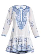 Juliet Dunn Round-neck Embroidered Cotton-voile Dress