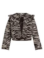 Ganni Faulkner Zebra-print Quilted Cotton Jacket