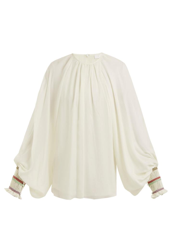 Chloé Balloon-sleeve Silk-georgette Blouse
