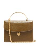 Matchesfashion.com Bienen-davis - Charlie Crackled Leather Shoulder Bag - Womens - Khaki