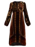 Matchesfashion.com Etro - Nottinghamshire Paisley Print Velvet Dress - Womens - Black Multi