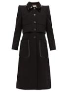 Matchesfashion.com Fendi - Pvc Trim Single Breasted Wool Twill Coat - Womens - Black