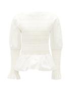 Matchesfashion.com Sir - Arlo Smocked Cotton-twill Blouse - Womens - Ivory