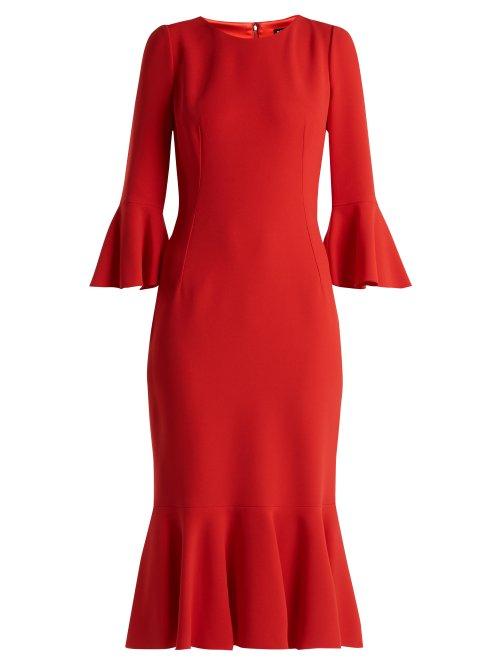 Matchesfashion.com Dolce & Gabbana - Fluted Cady Dress - Womens - Red