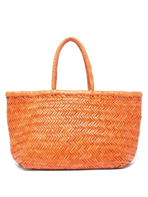 Matchesfashion.com Dragon Diffusion - Triple Jump Large Woven-leather Basket Bag - Womens - Orange