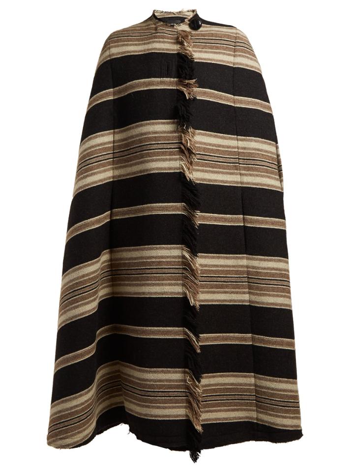 Isabel Marant Huan Fringed Striped Cape